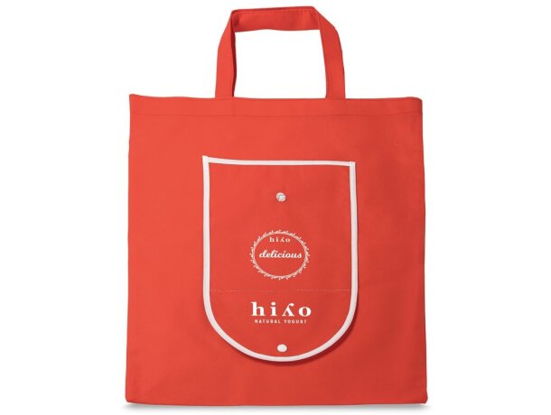 Bolsa plegable Arlon con ribete blanco Rojo detalle 4