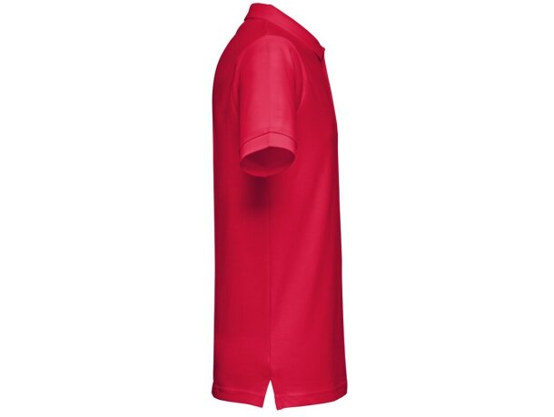 Polo hombre THC Monaco II en algodón 240g/m² con cuello canalé Rojo detalle 5