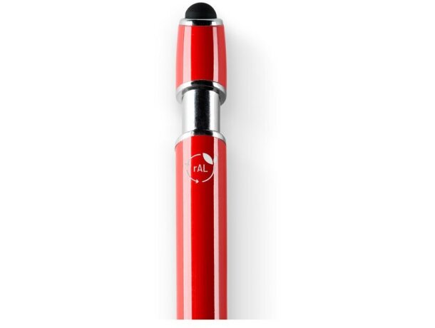 Bolígrafo Neil aluminio reciclado con puntero táctil Rojo detalle 20