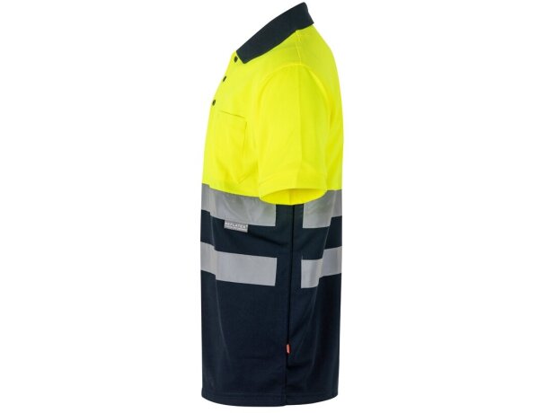 Polo alta visibilidad Cupid Large bicolor manga corta 4XL 5XL Azul marino/Amarillo detalle 38