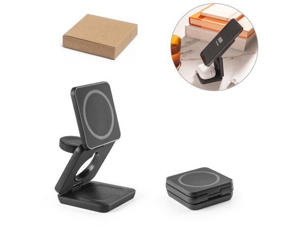 Cargador inalámbrico magnético Broglie 4 en 1 15W ultrarrápido detalle 1
