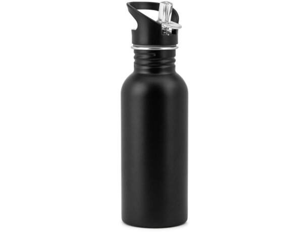 Botella edberg de acero inoxidable con asa y pajita interna Negro detalle 6