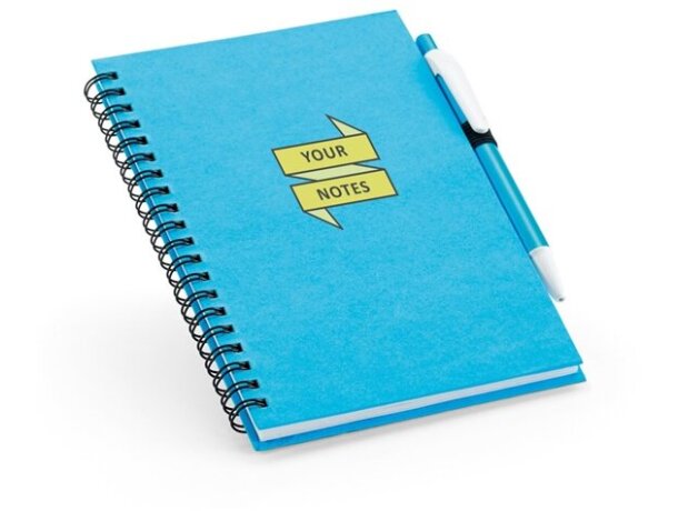 Libreta con tapas de colores de cartón azul claro