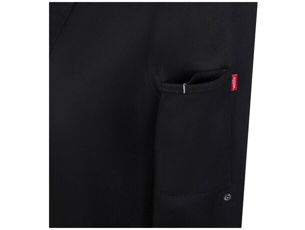 Chaqueta cocina mujer Thoth algodón y poliéster reciclado Negro detalle 11