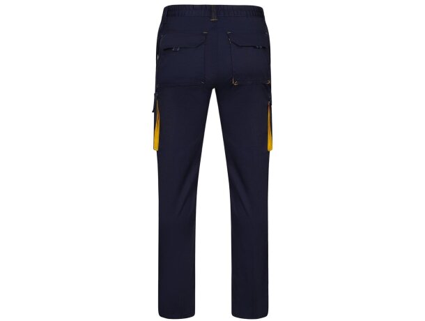 Pantalón elástico bicolor fides con seis bolsillos funcionales Azul marino/Amarillo detalle 64