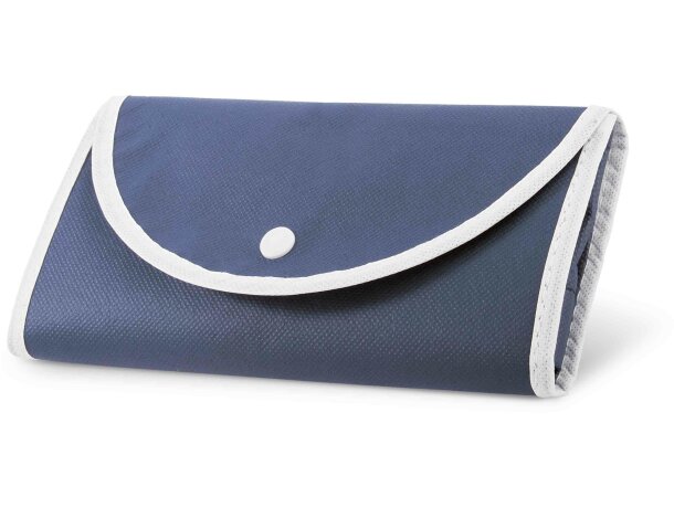 Bolsa plegable Arlon con ribete blanco personalizada azul