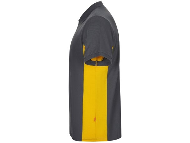 Polo piqué bicolor Supay manga corta con cuello en canalé Gris/Amarillo detalle 27