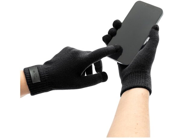 Guantes Burrow de poliéster reciclado rPET con puntas táctiles Negro detalle 9