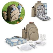 Set picnic Villa con manta polar y vajilla completa