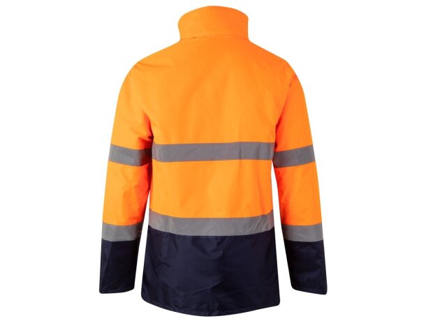 Parka bicolor themis large alta visibilidad reflectante Azul marino/Naranja detalle 2