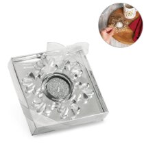 Vela Elaine copo nieve cristal cromado decorativa