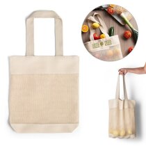 Bolsa sostenible merchandising algodón malla transpirable natural