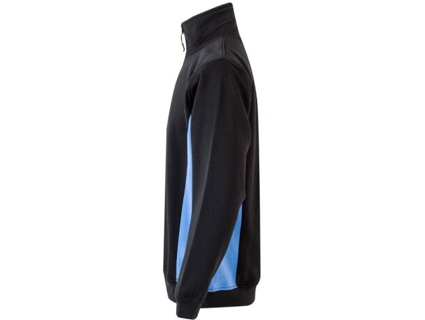 Sudadera de rizo bicolor Svarog cuello alto media cremallera Negro/Azul claro detalle 27
