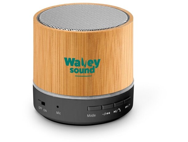 Altavoz Re-glashow bluetooth de bambú y rABS reciclado Natural detalle 4