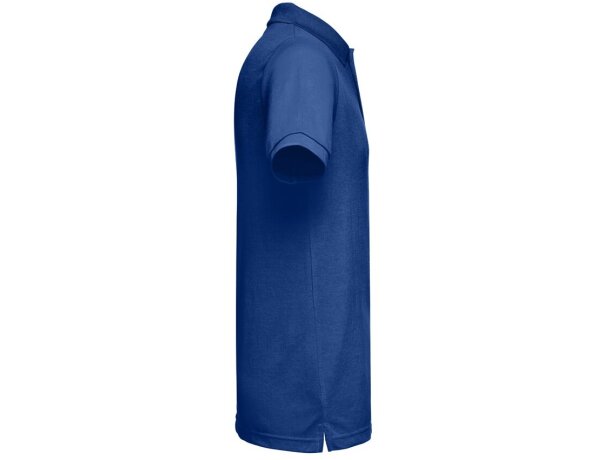 Polo berlin piqué de hombre con cuello y mangas en canalé Azul royal detalle 16