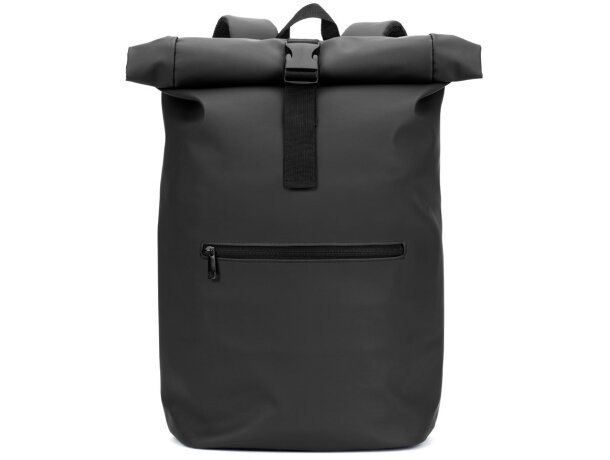 Mochila enrollable Portland con panel acolchado y asa trolley Negro detalle 15