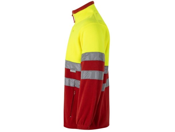 Chaqueta polar bicolor Eros con bandas reflectantes EN20471 Rojo/Amarillo detalle 43