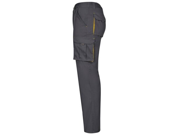 Pantalón elástico bicolor fides con seis bolsillos funcionales Gris/Amarillo detalle 63