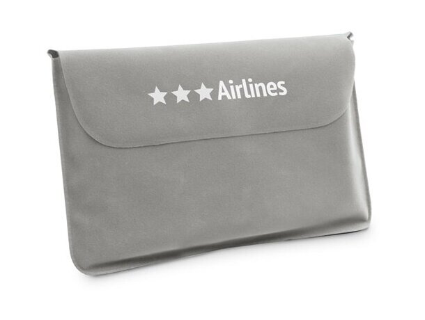 Almohadilla de viaje personalizada con funda gris claro