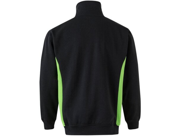 Sudadera de rizo bicolor Svarog cuello alto media cremallera Negro/Verde detalle 8