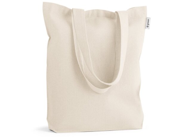 Bolsa de aalgodón personalizada poliéster reciclado Hi!dea Girona Natural claro detalle 4