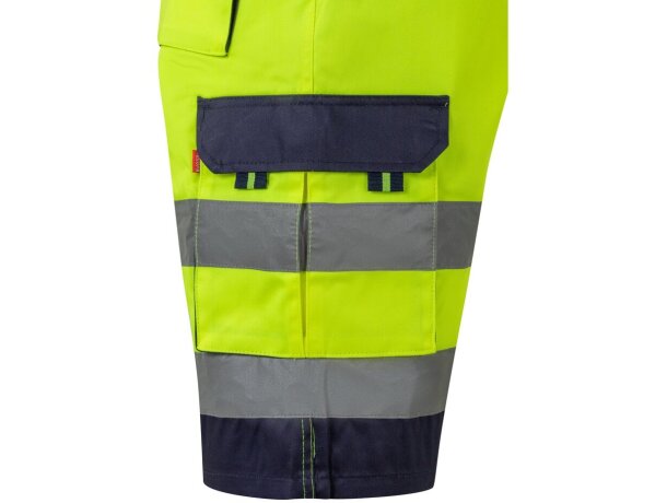 Bermudas polar bicolor de alta visibilidad Hades Amarillo detalle 11