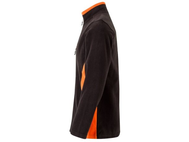 Chaqueta polar bicolor Geras con cinco bolsillos y cremallera Negro/Naranja detalle 38