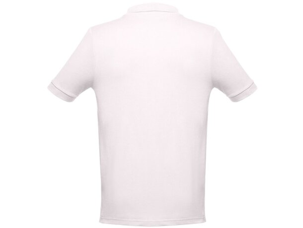 Polo Adam de algodón piqué cardado con cuello canalé Rosa pastel detalle 24