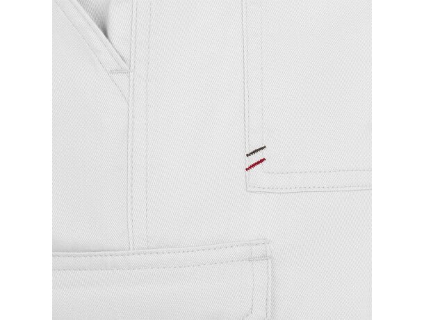 Pantalón de sarga multibolsillos Hermes con cintura elástica Blanco detalle 63
