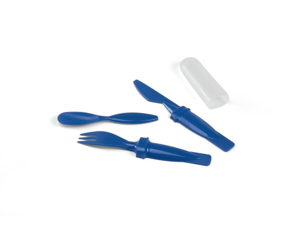 Cuberteria de picnic de plástico azul Cuberteria de picnic de plástico azul