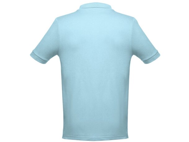 Polo Adam de algodón piqué cardado con cuello canalé Azul claro detalle 36
