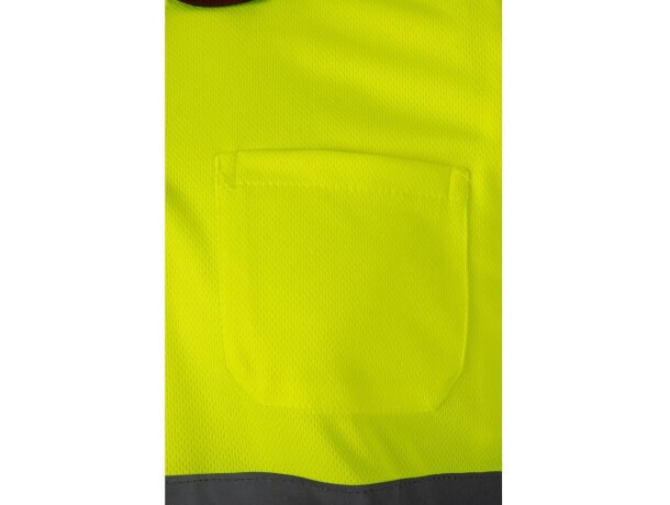 Polo alta visibilidad Cupid Large bicolor manga corta 4XL 5XL Burdeos/Amarillo detalle 6