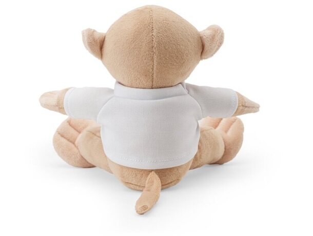 Peluche mono Monky con camiseta en poliéster suave Marrón claro detalle 4