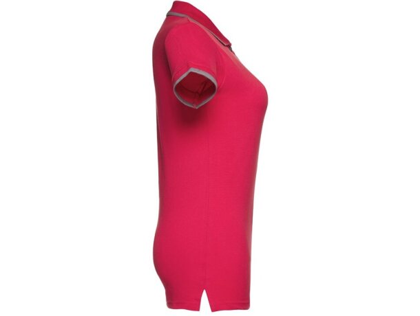 Polo slim fit Rome women bicolor algodón 210 g/m² manga corta Rojo detalle 16