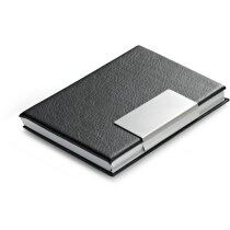 Porta-tarjetas con detalles de aluminio barato negro