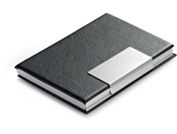Porta-tarjetas con detalles de aluminio barato negro