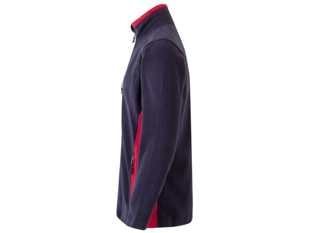 Chaqueta polar bicolor Geras con cinco bolsillos y cremallera Azul marino/Rojo detalle 25