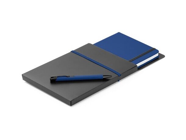 Set de bolígrafo y bloc de notas. azul royal