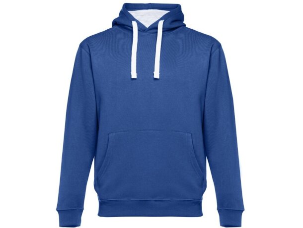 Sudadera Moscow unisex con capucha, bolsillo marsupial y cordones Azul royal detalle 22