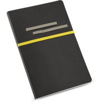 Bloc de notas con acabado polipiel amarilla Bloc de notas con acabado polipiel amarilla