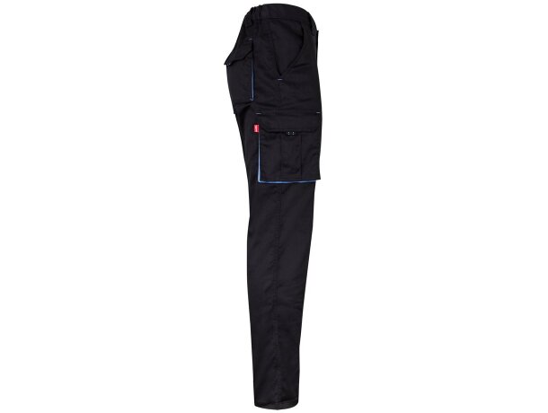 Pantalón elástico bicolor fides con seis bolsillos funcionales Negro/Azul claro detalle 44