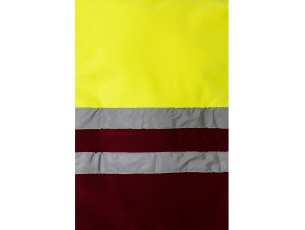 Chaqueta polar bicolor Eros con bandas reflectantes EN20471 Burdeos/Amarillo detalle 8