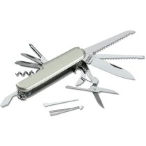 Navaja multiusos con 13 funciones cromado satinado Navaja multiusos con 13 funciones cromado satinado
