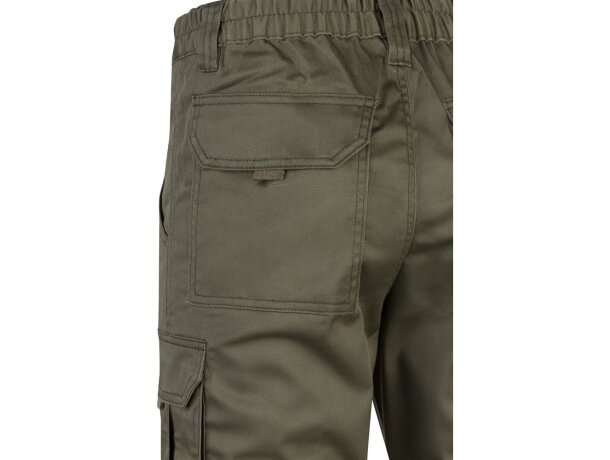 Pantalón lugh multibolsillos elástico con bolsillos de fuelle Verde militar detalle 11