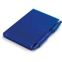 Porta notas de plástico con mini bolígrafo barata azul Porta notas de plástico con mini bolígrafo barata azul