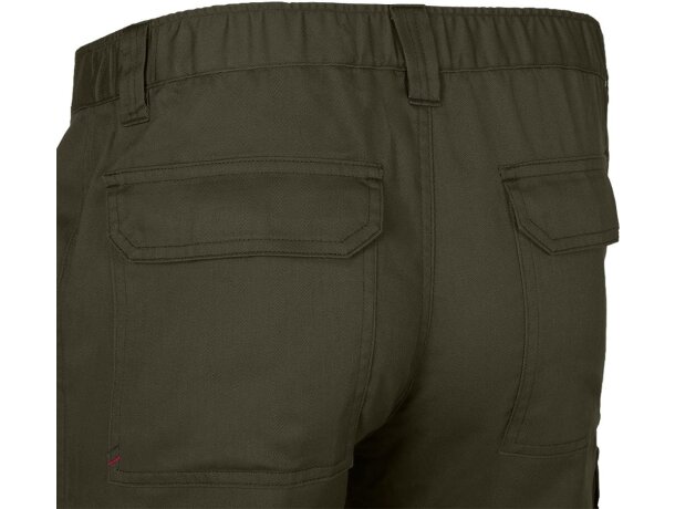 Pantalón de sarga multibolsillos Hermes con cintura elástica Verde militar detalle 14