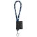 Lanyard nautic short de poliamida con mosquetón de 9 mm Blanco/Azul marino