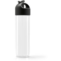 Botella para deportistas con tapón de color a elegir negra