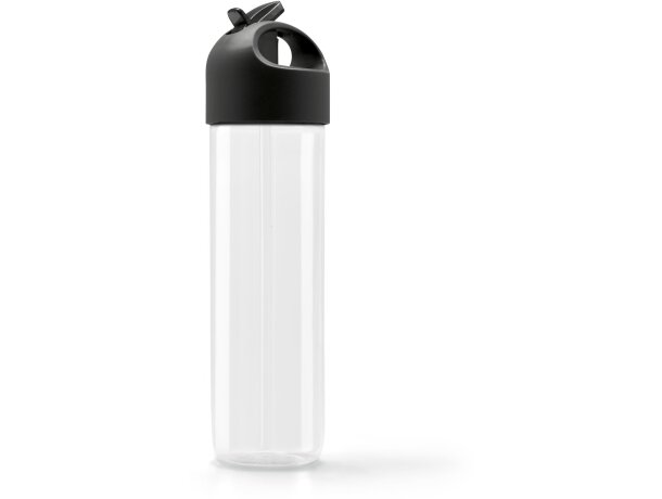 Botella para deportistas con tapón de color a elegir negra