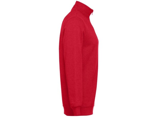 Sudadera Budapest unisex con cremallera y cinturilla canalé Rojo detalle 18